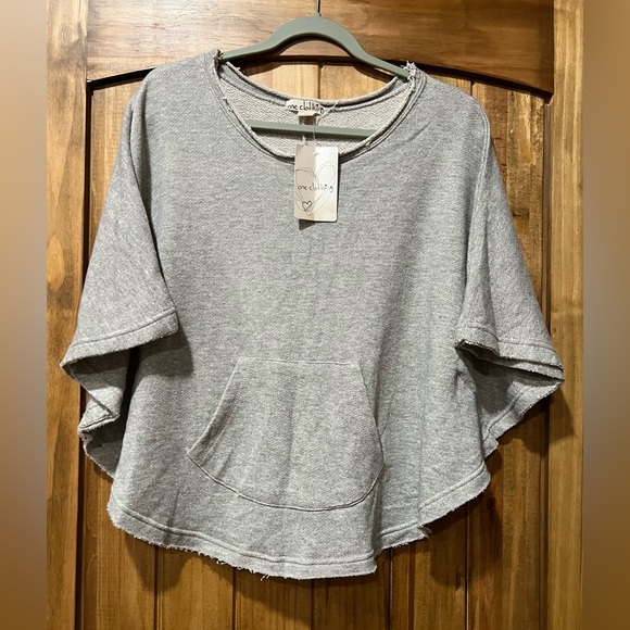 One Clothing Los Angeles Tops - One Clothing Gray Women's Poncho Sweatshirt